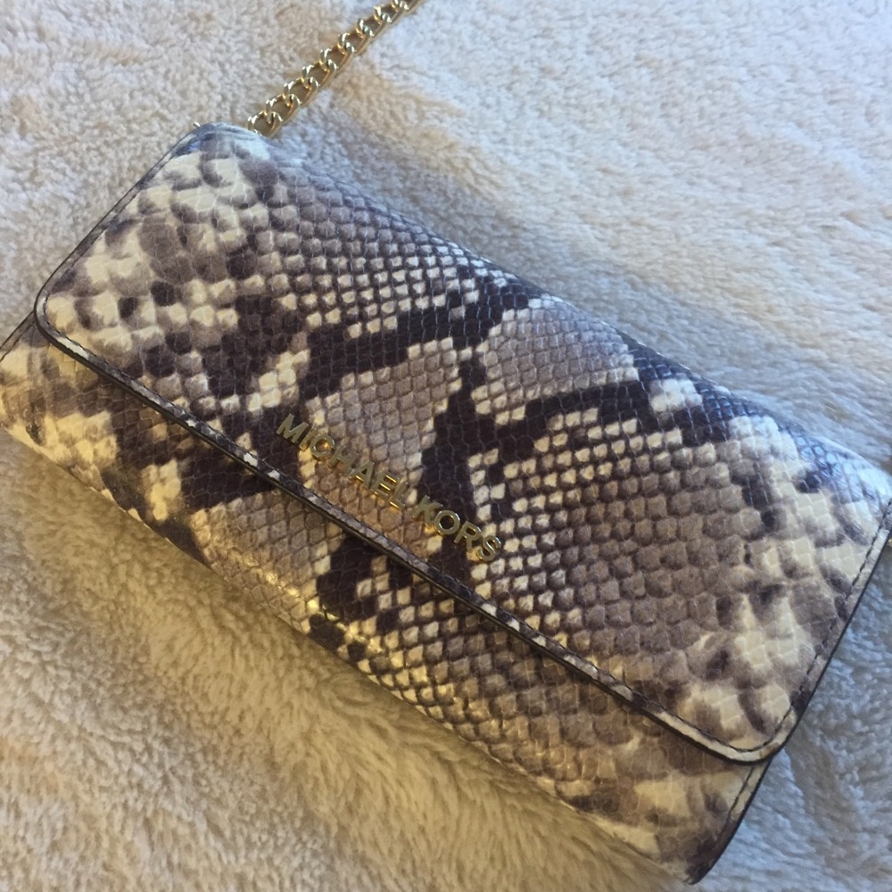 [michael kors] snakeskin crossbody purse